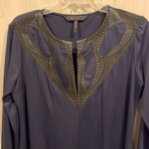 BCBGMaxazria tunic dress w/leather detail on front